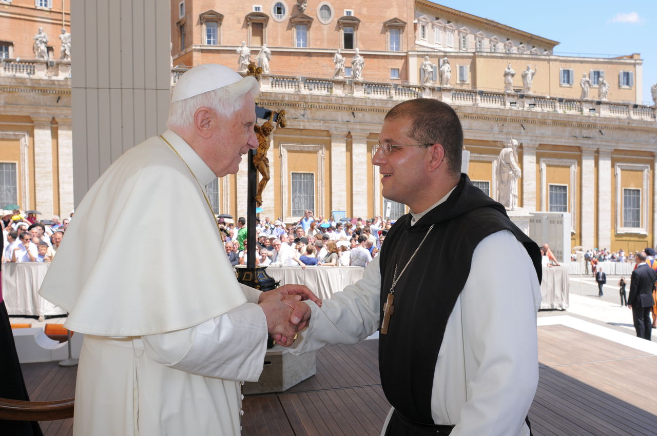 Papst Benedikt XVI und Abt Dom Josef